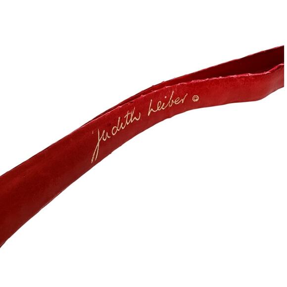Judith Leiber vintage carnelian onyx statement belt red snakeskin adjustable OS main image 5